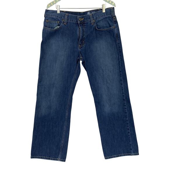 Carhartt Other - Carhartt Loose Straight Jeans Mens 34x30 Medium Wash Blue Relaxed Denim B325
